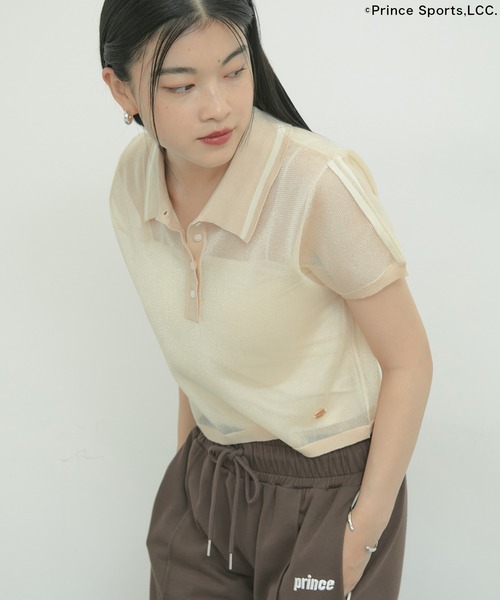 CottonPrincess(コットンプリンセス)の「【Prince】VIS別注ラメシアーポロシャツ(ポロシャツ・レディース・サックスブルー/オフホワイト/ブラウン系その他3・FREE)」の9枚目の写真