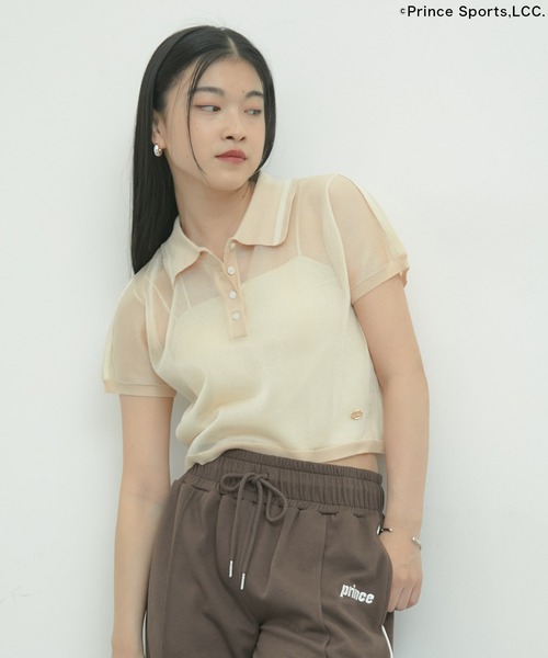 CottonPrincess(コットンプリンセス)の「【Prince】VIS別注ラメシアーポロシャツ(ポロシャツ・レディース・サックスブルー/オフホワイト/ブラウン系その他3・FREE)」の10枚目の写真