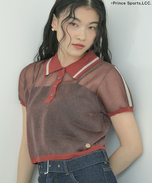 CottonPrincess(コットンプリンセス)の「【Prince】VIS別注ラメシアーポロシャツ(ポロシャツ・レディース・サックスブルー/オフホワイト/ブラウン系その他3・FREE)」の13枚目の写真