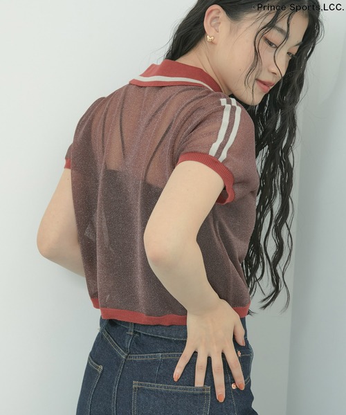 CottonPrincess(コットンプリンセス)の「【Prince】VIS別注ラメシアーポロシャツ(ポロシャツ・レディース・サックスブルー/オフホワイト/ブラウン系その他3・FREE)」の14枚目の写真