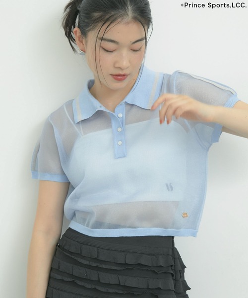 CottonPrincess(コットンプリンセス)の「【Prince】VIS別注ラメシアーポロシャツ(ポロシャツ・レディース・サックスブルー/オフホワイト/ブラウン系その他3・FREE)」の16枚目の写真