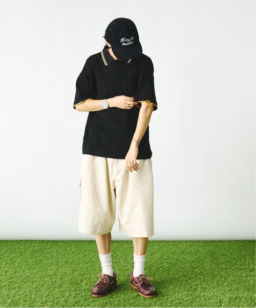 Adoon plain(アドーンプレーン)の「袖ステッチピスネームポロシャツ(ポロシャツ・メンズ・ブラック/ネイビー/ベージュ・LARGE/MEDIUM)」の15枚目の写真