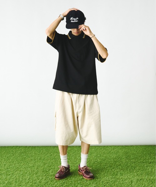 Adoon plain(アドーンプレーン)の「袖ステッチピスネームポロシャツ(ポロシャツ・メンズ・ブラック/ネイビー/ベージュ・LARGE/MEDIUM)」の18枚目の写真