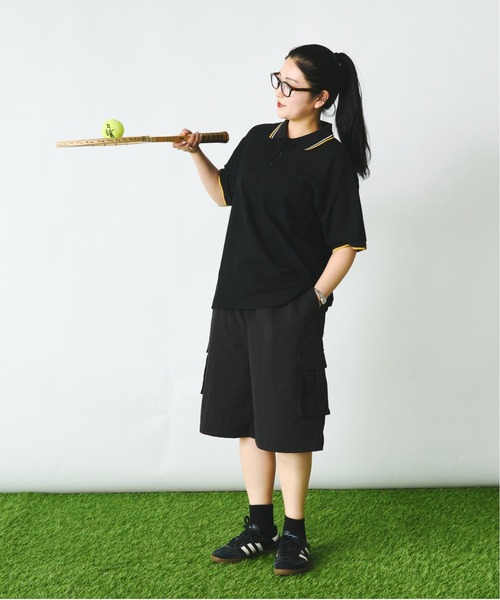 Adoon plain(アドーンプレーン)の「袖ステッチピスネームポロシャツ(ポロシャツ・メンズ・ブラック/ネイビー/ベージュ・LARGE/MEDIUM)」の11枚目の写真