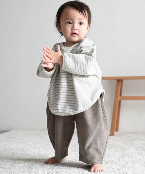 PUPPAPUPO（プッパプーポ）の「タック コーデュロイ パンツ（その他パンツ・キッズ・ベージュ/カーキ/チャコール/ミント/モカ・100/130/80/120/110/90）」の12枚目の写真