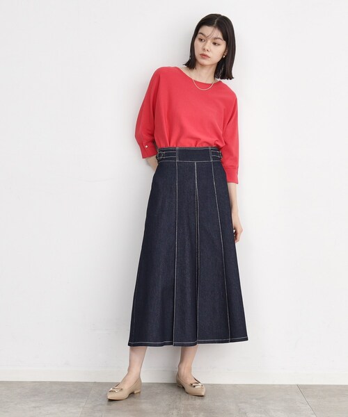 THE SHOP TK （ザ ショップ ティーケー ）の「シーズンレスで使える デニムタックスカート/洗える（デニムスカート・レディース・ブルー系その他/ブラック・11/12/13）」の4枚目の写真