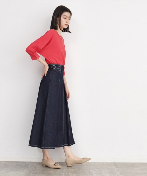 THE SHOP TK （ザ ショップ ティーケー ）の「シーズンレスで使える デニムタックスカート/洗える（デニムスカート・レディース・ブルー系その他/ブラック・11/12/13）」の5枚目の写真