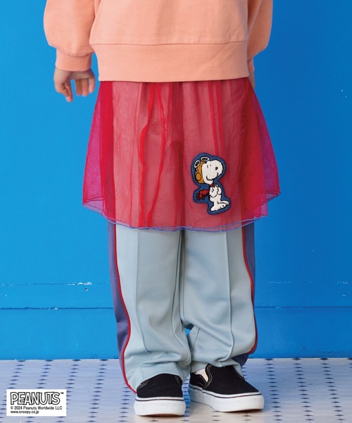 PEANUTS(ピーナッツ)の「【PEANUTS】スヌーピー/ワッペンチュールスカート(スカート・キッズ・レッド・S/M/L/LL)」の1枚目の写真