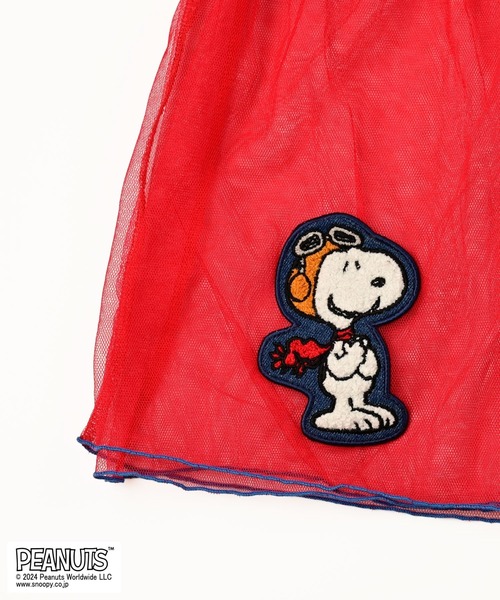 PEANUTS(ピーナッツ)の「【PEANUTS】スヌーピー/ワッペンチュールスカート(スカート・キッズ・レッド・S/M/L/LL)」の3枚目の写真