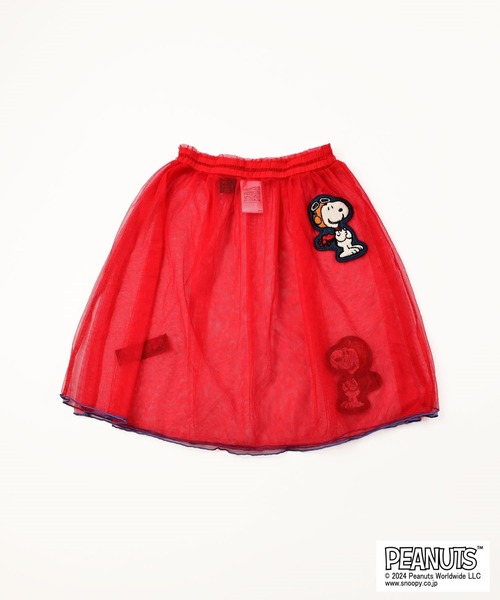 PEANUTS(ピーナッツ)の「【PEANUTS】スヌーピー/ワッペンチュールスカート(スカート・キッズ・レッド・S/M/L/LL)」の2枚目の写真