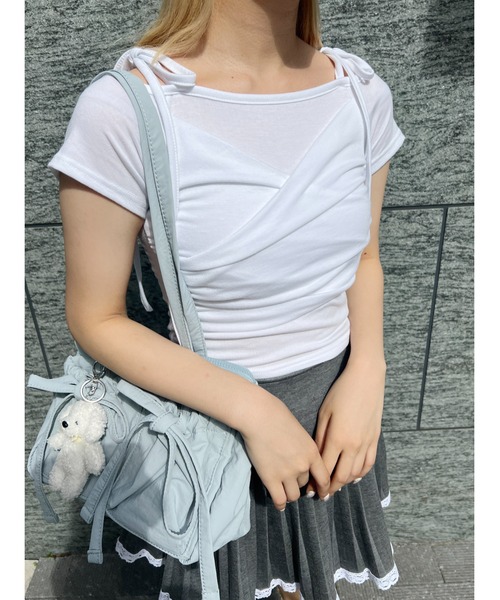 PHILLY(フィリー)の「【PHILLY】ロングリボンコンパクトT(Tシャツ/カットソー・レディース・ブラック/ピンク/ホワイト・FREE)」の9枚目の写真