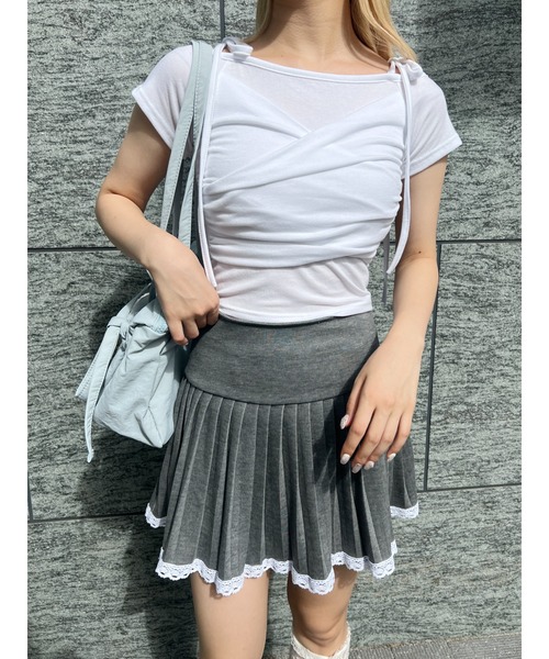 PHILLY(フィリー)の「【PHILLY】ロングリボンコンパクトT(Tシャツ/カットソー・レディース・ブラック/ピンク/ホワイト・FREE)」の6枚目の写真