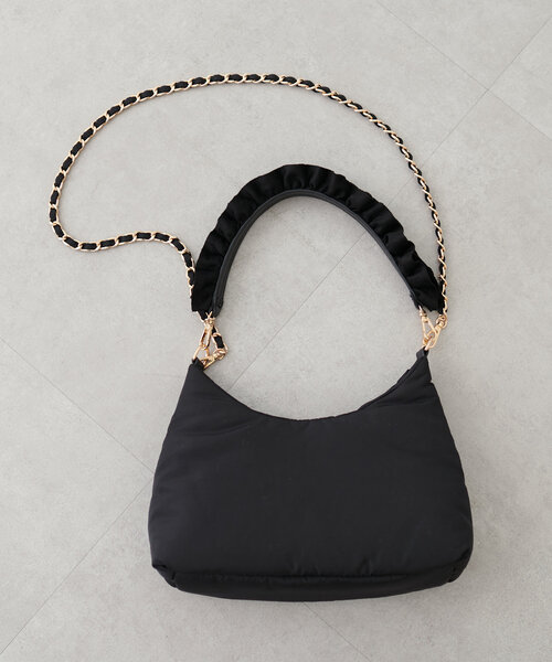 natural couture（ナチュラルクチュール）の「フリルショルダーバッグ（ショルダーバッグ・レディース・ブラック/アイボリー/ボルドー・FREE）」の9枚目の写真