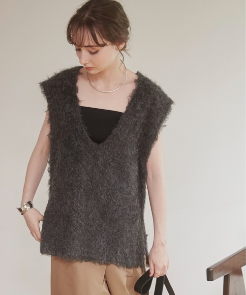 YONFA / シャギーベスト (gray)