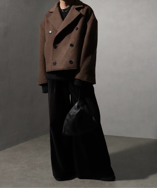 welise/ウェライズ】メルトンウール50 ダブルブレストオーバーショート