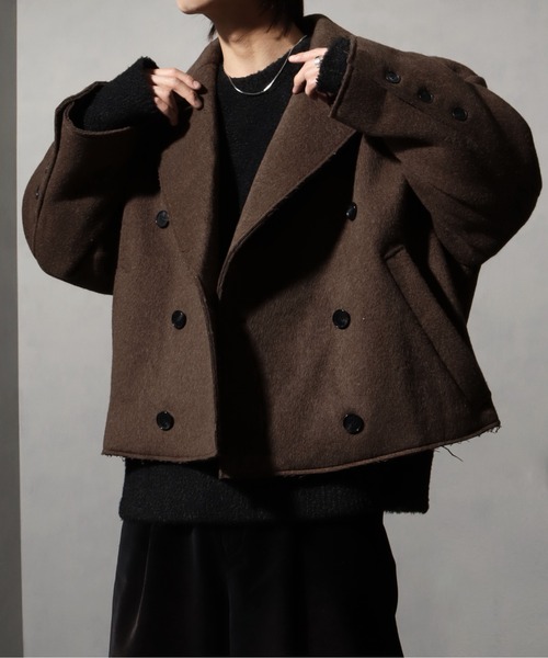 welise/ウェライズ】メルトンウール50 ダブルブレストオーバーショート