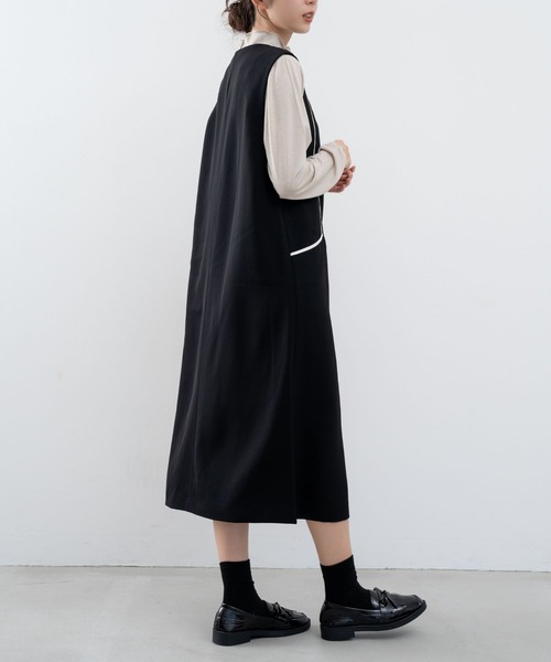 ANNA LUNA(アンナルナ)の「【ANNA LUNA】 オンオフ使える!スッキリ大人魅せジャンパースカート(ジャンパースカート・レディース・ブラック/ブラウン・LARGE/MEDIUM)」の6枚目の写真