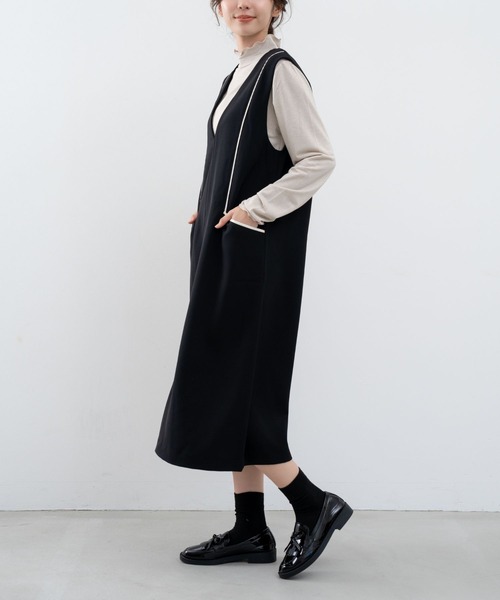 ANNA LUNA(アンナルナ)の「【ANNA LUNA】 オンオフ使える!スッキリ大人魅せジャンパースカート(ジャンパースカート・レディース・ブラック/ブラウン・LARGE/MEDIUM)」の10枚目の写真
