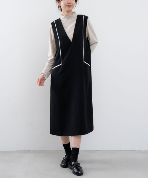 ANNA LUNA(アンナルナ)の「【ANNA LUNA】 オンオフ使える!スッキリ大人魅せジャンパースカート(ジャンパースカート・レディース・ブラック/ブラウン・LARGE/MEDIUM)」の21枚目の写真
