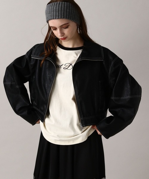 FOREVER 21(フォーエバー トゥエンティーワン)の「【2024FW】フェイクレザークロップドブルゾン(ブルゾン・レディース・ブラウン/ブラック・FREE)」の22枚目の写真