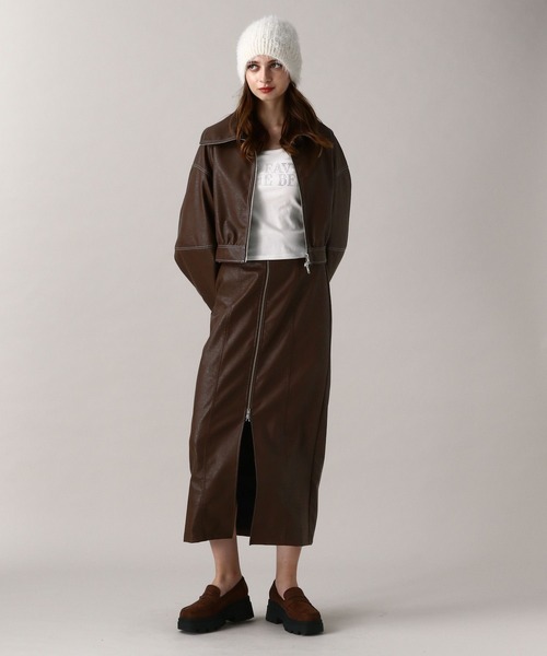 FOREVER 21(フォーエバー トゥエンティーワン)の「【2024FW】フェイクレザークロップドブルゾン(ブルゾン・レディース・ブラウン/ブラック・FREE)」の12枚目の写真