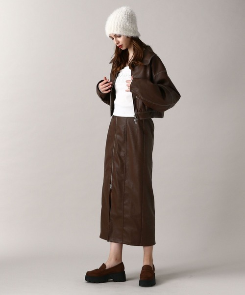 FOREVER 21(フォーエバー トゥエンティーワン)の「【2024FW】フェイクレザークロップドブルゾン(ブルゾン・レディース・ブラウン/ブラック・FREE)」の13枚目の写真