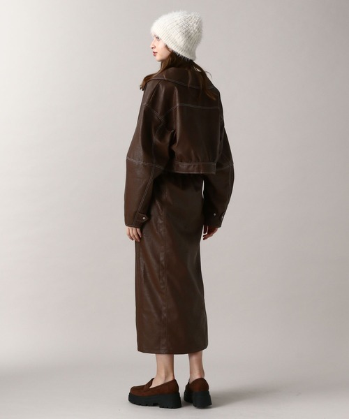 FOREVER 21(フォーエバー トゥエンティーワン)の「【2024FW】フェイクレザークロップドブルゾン(ブルゾン・レディース・ブラウン/ブラック・FREE)」の14枚目の写真