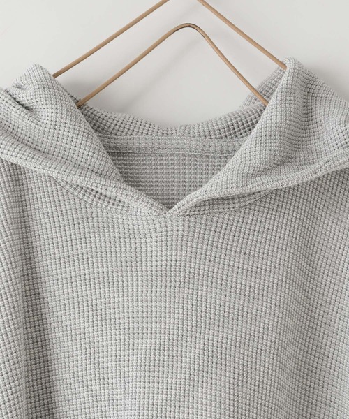 LOWRYS FARM（ローリーズファーム）の「ワッフルフーディー　150968（Tシャツ/カットソー・キッズ・グレー/オフホワイト・150cm/140cm/130cm/120cm/110cm）」の3枚目の写真