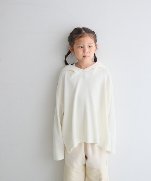 LOWRYS FARM（ローリーズファーム）の「ワッフルフーディー　150968（Tシャツ/カットソー・キッズ・グレー/オフホワイト・150cm/140cm/130cm/120cm/110cm）」の13枚目の写真