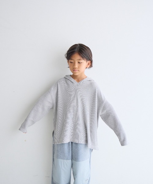 LOWRYS FARM（ローリーズファーム）の「ワッフルフーディー　150968（Tシャツ/カットソー・キッズ・グレー/オフホワイト・150cm/140cm/130cm/120cm/110cm）」の12枚目の写真