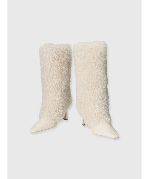 EIMY ISTOIRE（エイミーイストワール）の「French poodle fur ブーツ（ブーツ・レディース・アイボリー・S/M/L）」の4枚目の写真