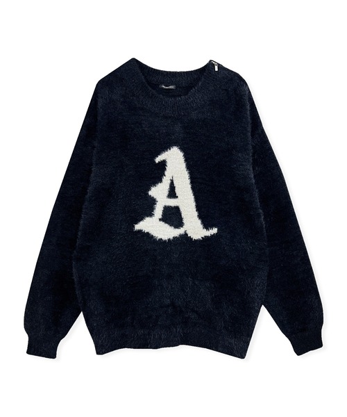 ANDGEEBEE（アンジービー）の「UNISEX ショルダージップシャギーニット（ニット/セーター・レディース・ブラック/ブルー・FREE）」の8枚目の写真