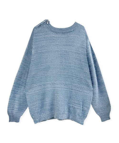 ANDGEEBEE（アンジービー）の「UNISEX ショルダージップシャギーニット（ニット/セーター・レディース・ブラック/ブルー・FREE）」の14枚目の写真