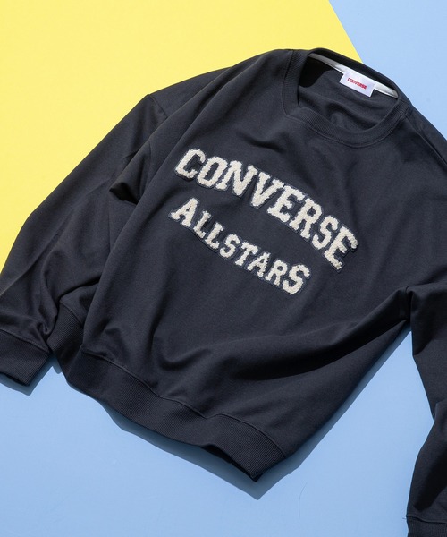 CONVERSE(コンバース)の「【CONVERSE/コンバース】カレッジプリント ミニ裏毛スウェットトレーナー(スウェット・レディース・ブルー/オレンジ/ブラック/ライトグレー・LARGE/MEDIUM)」の2枚目の写真