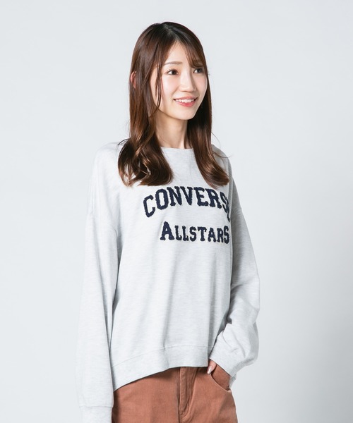 CONVERSE(コンバース)の「【CONVERSE/コンバース】カレッジプリント ミニ裏毛スウェットトレーナー(スウェット・レディース・ブルー/オレンジ/ブラック/ライトグレー・LARGE/MEDIUM)」の19枚目の写真