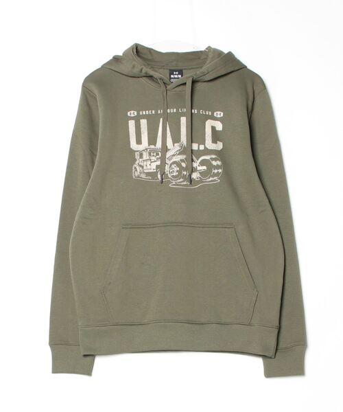 UNDER ARMOUR（アンダーアーマー）の「アンダーアーマー  UAライバルフリース リフティング クラブ プルオーバー フーディー（パーカー・メンズ・ブラック/グリーン/ライトグレー・S/M/L/LL/3L）」の3枚目の写真