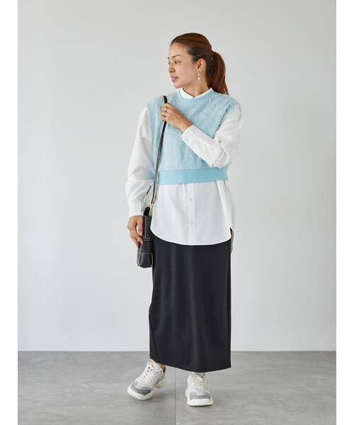 Lugnoncure（ルノンキュール）の「【イージーケア】無地柄アソートオーバーシャツ（シャツ/ブラウス・レディース・ブルー/ピンク/オフホワイト/ブラウン・F）」の12枚目の写真