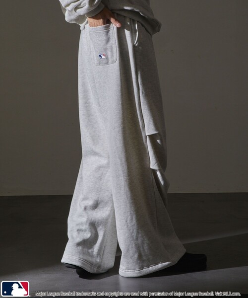 MLB（メジャーリーグベースボール）の「MLB/メジャーリーグベースボール 別注 MLB スウェットワイドパンツ(限定展開)（スウェットパンツ・メンズ・ブラック系その他/ブラック系その他2/グレー系その他/グレー系その他2/ネイビー・SMALL/MEDIUM/LARGE）」の17枚目の写真
