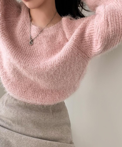 FREE STYLISTS(フリー スタイリスト)の「YUGA_YGMC アームオープン シャギーPO(ニット/セーター・レディース・ホワイト/ネイビー/ブラウン/ベビーピンク・FREE)」の9枚目の写真