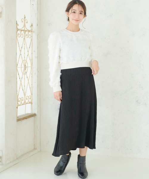 AYUオーダーページ•*¨*•.¸¸♬ セール】オーバーサイズスキッパーエンボスシアーポロシャツ