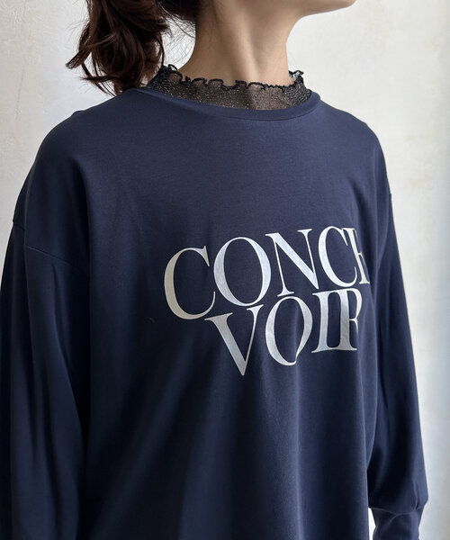 DouDou(ドゥドゥ)の「【WEB限定】CONCEシアーレイヤードロンTEE(Tシャツ/カットソー・レディース・ネイビー/ブラック/オフホワイト・FREE)」の11枚目の写真
