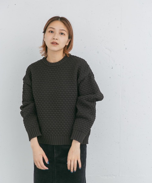 EKAL（エカル）の「ポップコーン編みニットプルオーバー（ニット/セーター・レディース・ベージュ系その他/ブラウン系その他/グレー系その他・ONE）」の2枚目の写真