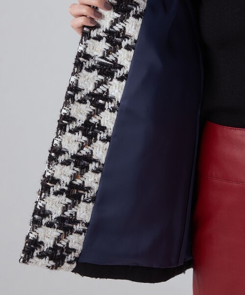 スラブハウンドトゥース トッパーコート（その他アウター