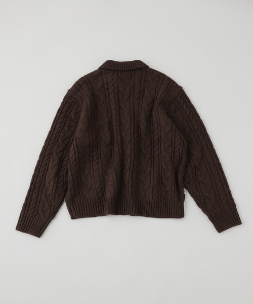 OBEY(オベイ)の「OBEY / オベイ EZRA ZIP UP CARDIGAN(ニット/セーター・メンズ・アイボリー/ブラウン・LARGE/MEDIUM)」の9枚目の写真