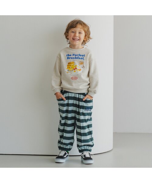 p.premier(ピードットプルミエ)の「朝ごはんはパンケーキトレーナー(スウェット・キッズ・ベビーピンク/ベージュ/ライトグレー・80/90/100/110/120/130/140)」の11枚目の写真