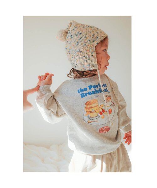 p.premier(ピードットプルミエ)の「朝ごはんはパンケーキトレーナー(スウェット・キッズ・ベビーピンク/ベージュ/ライトグレー・80/90/100/110/120/130/140)」の14枚目の写真