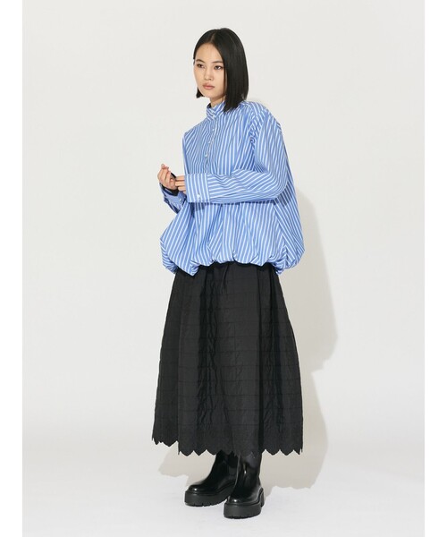 Nao Yoshida×saloon/キルティングスカート/黒×ドット刺繍/38 ドット刺繍ギャザースカート｜Stola.（ストラ）公式通販サイト