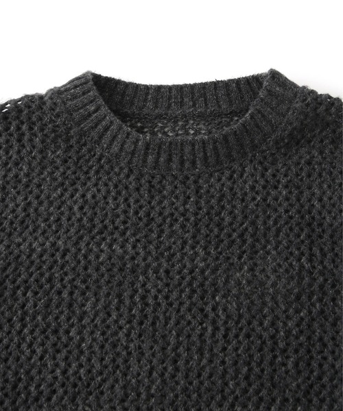 JUNRED（ジュンレッド）の「メランジメッシュニット（ニット/セーター・メンズ・チャコールグレー/ライトグレー/レッド・L/M/S）」の14枚目の写真