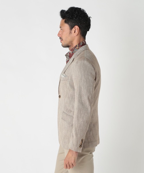 MEN'S BIGI（メンズビギ）の「リネン調スラブメランジジャケット（テーラードジャケット・メンズ・ネイビー/ブラウン/グリーン・03/04/02/01）」の14枚目の写真