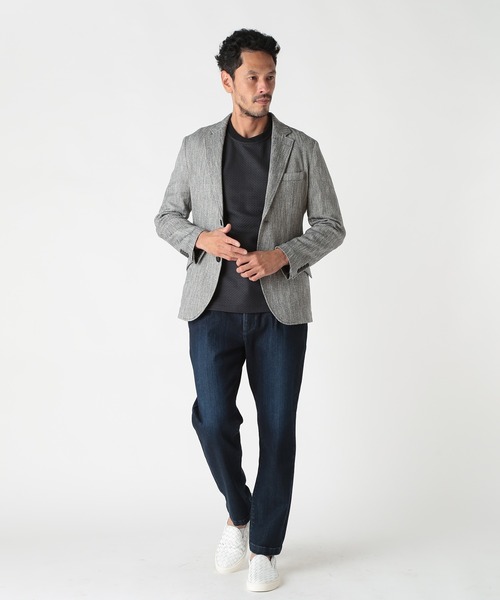 MEN'S BIGI（メンズビギ）の「リネン調スラブメランジジャケット（テーラードジャケット・メンズ・ネイビー/ブラウン/グリーン・03/04/02/01）」の20枚目の写真